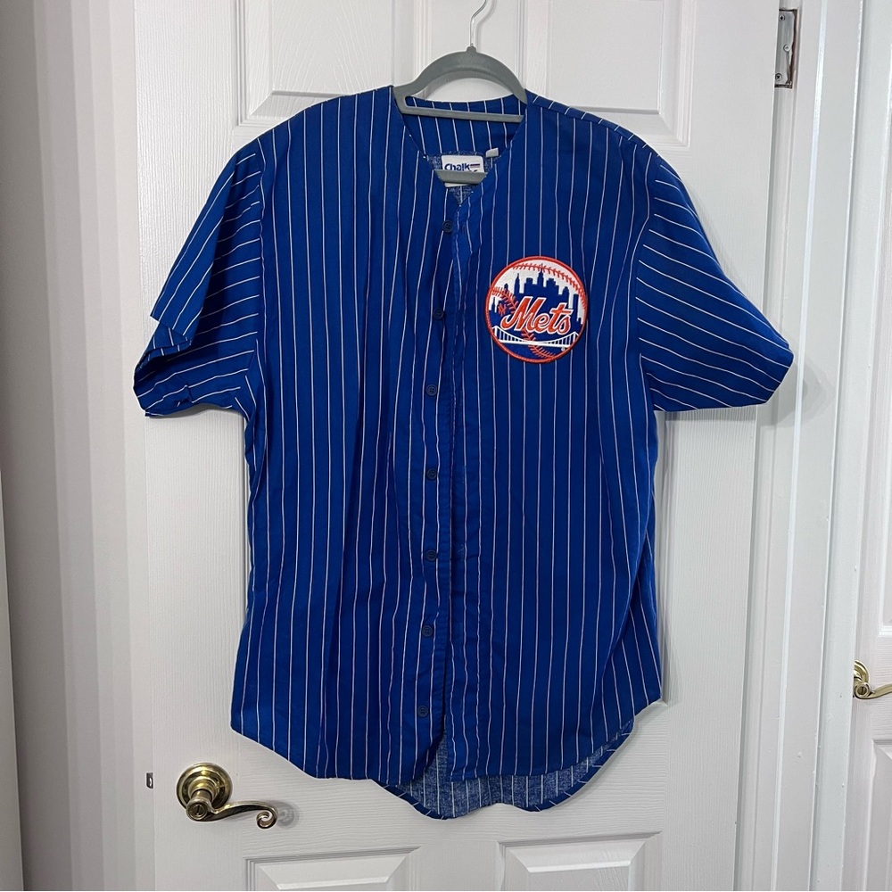 Mets 1990s Vintage Pinstripe Unisex Jersey XL